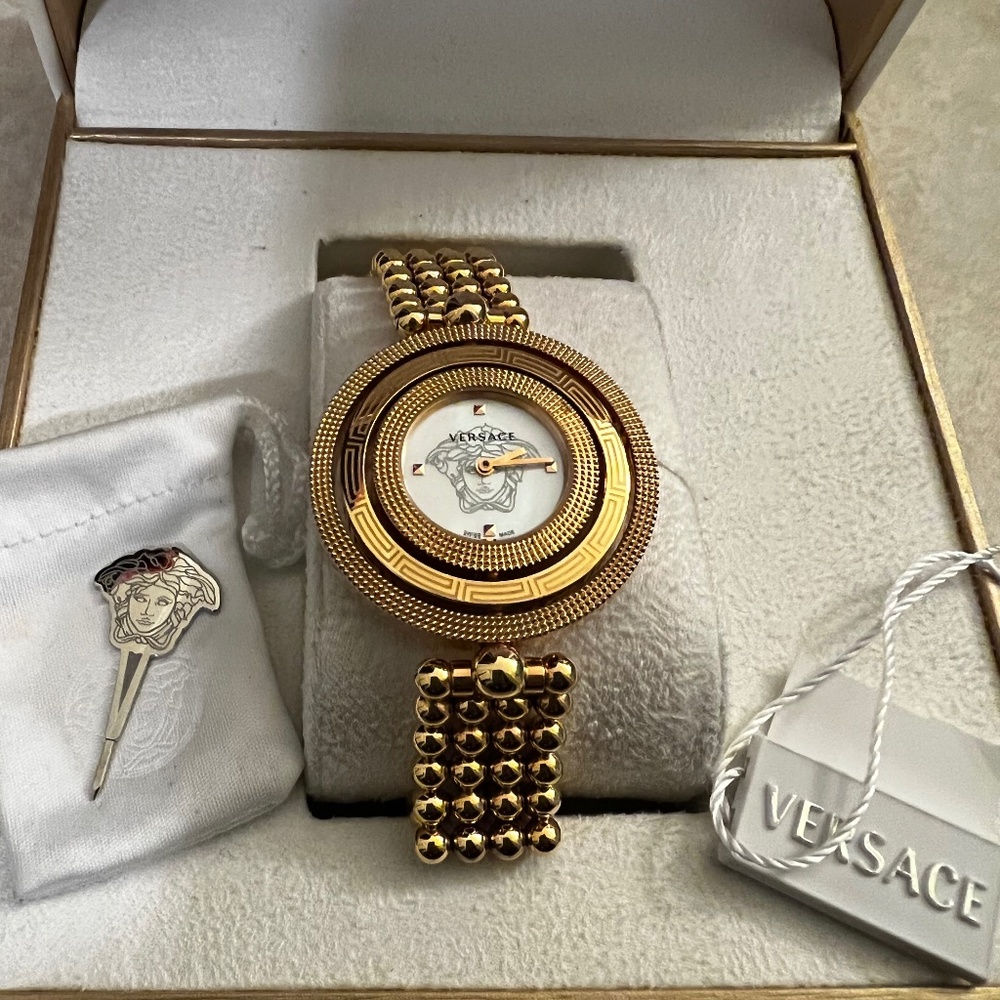 Versace Women’s VQ060015 Eon Rotating Spheres Band watch